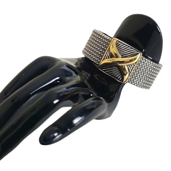 Bijoux Terner Two-Tone Stainless Steel Cuff Bracelet NWT - Picture 3 of 9